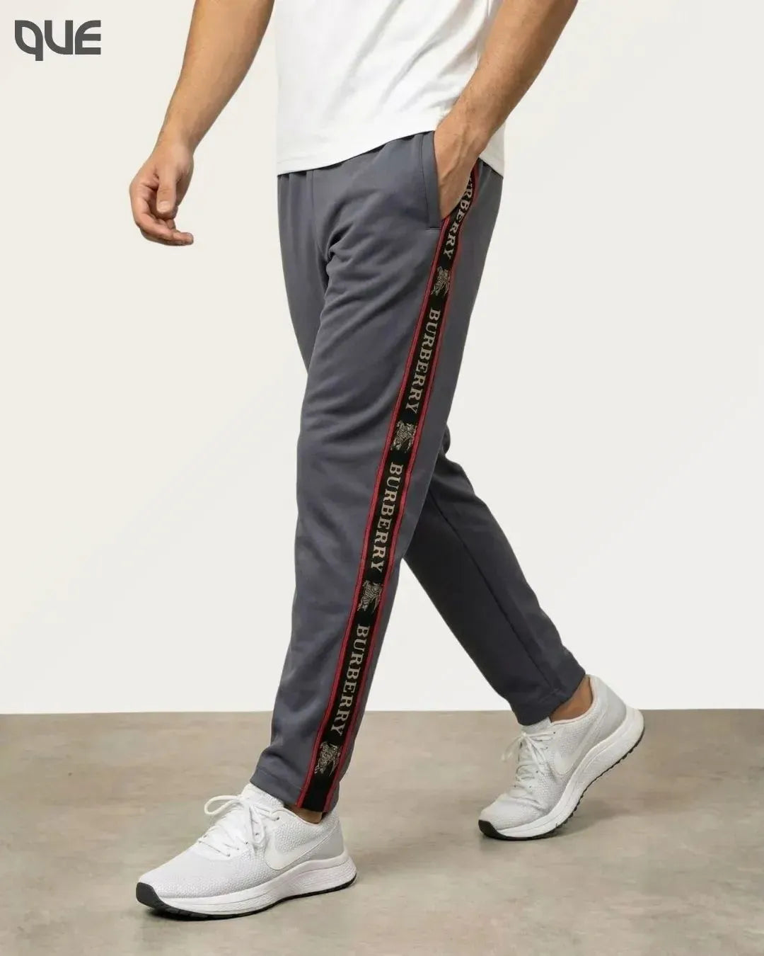 GRAY SLIM-FIT TRACK TROUSER