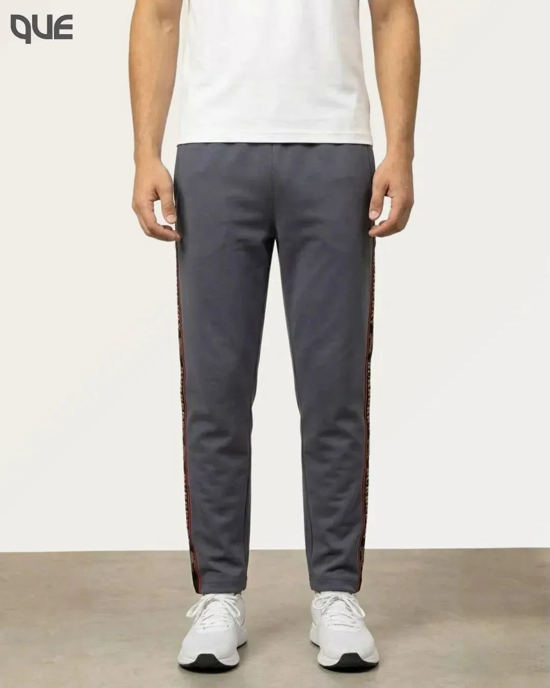GRAY SLIM-FIT TRACK TROUSER