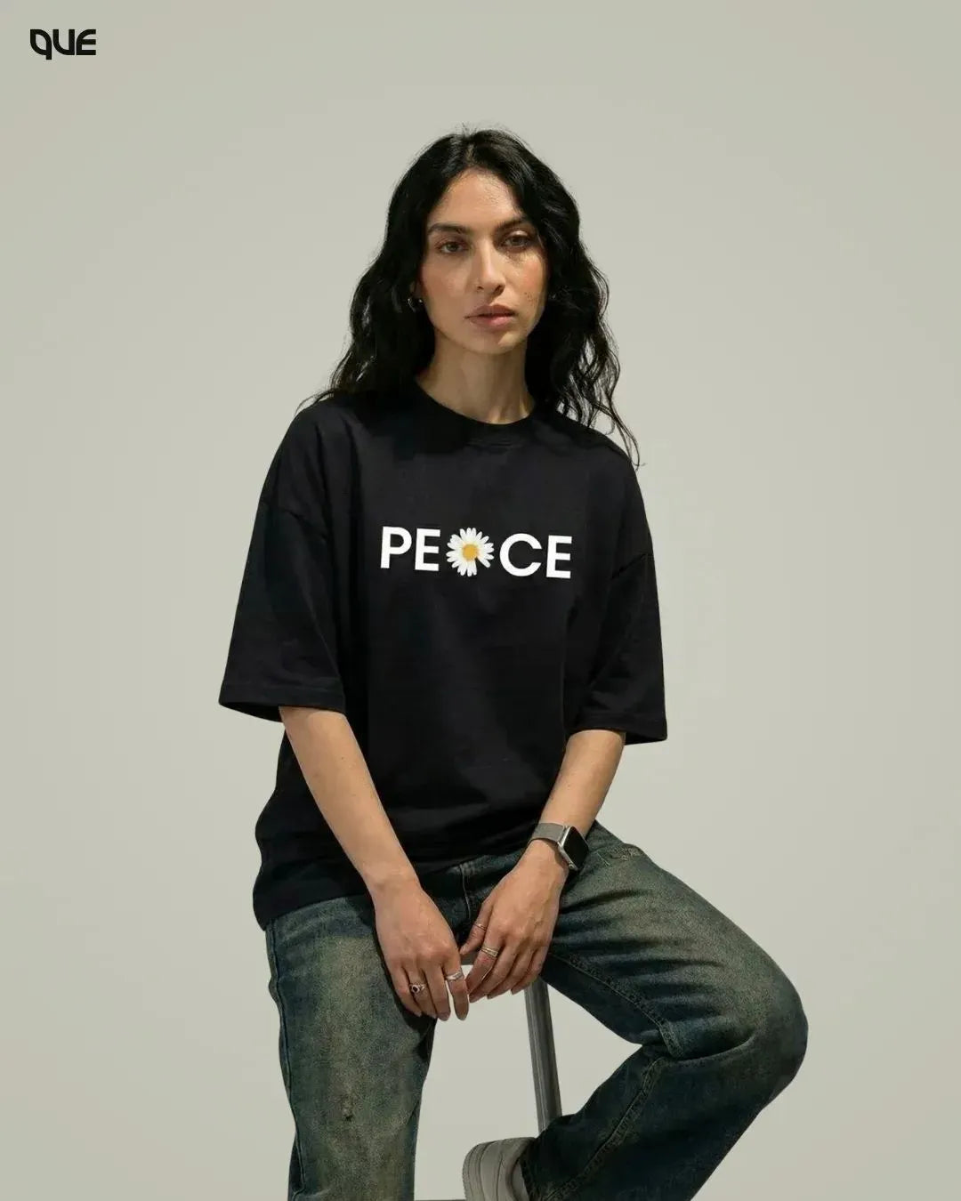 PEACE GRAPHIC OVERSIZED T-SHIRT