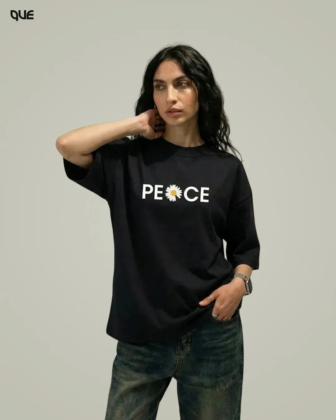 PEACE GRAPHIC OVERSIZED T-SHIRT