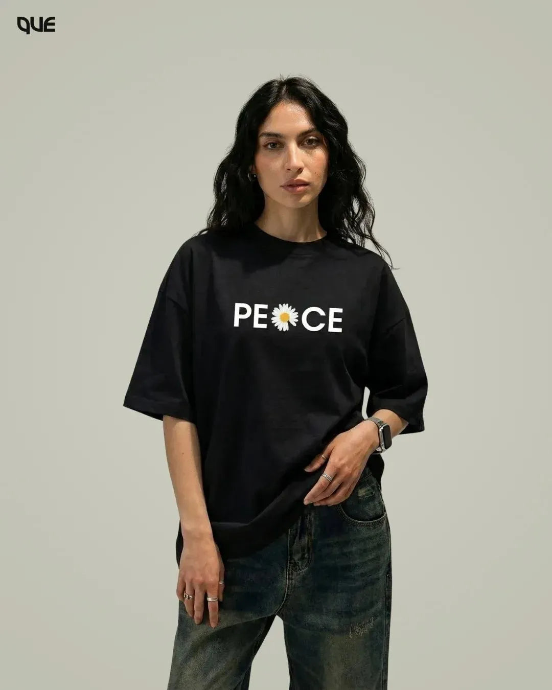 PEACE GRAPHIC OVERSIZED T-SHIRT