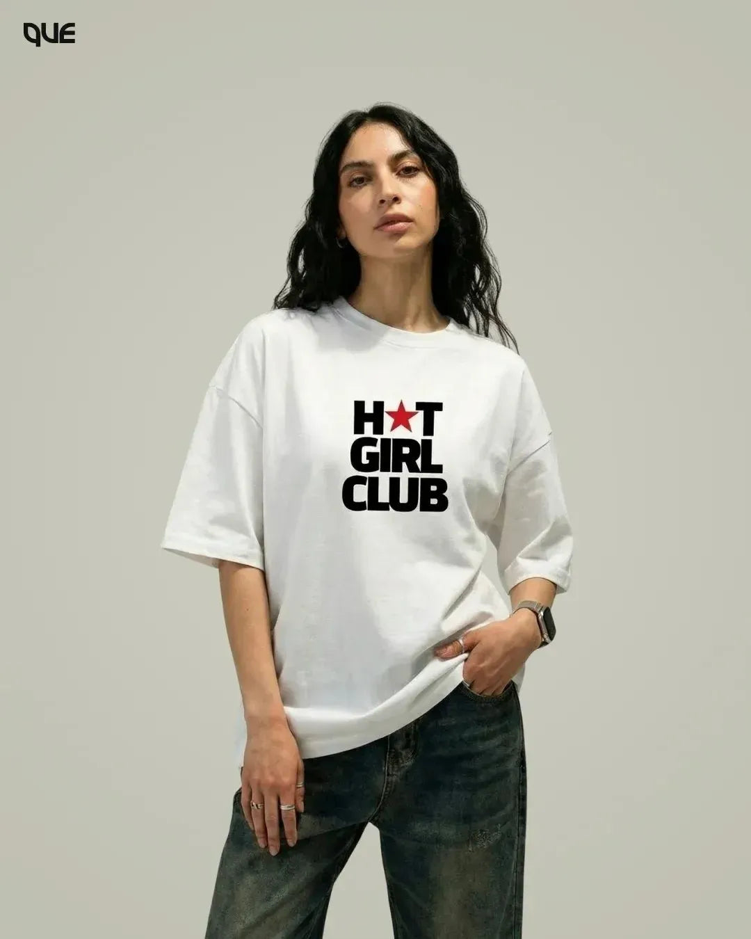 TEXT GRAPHIC OVERSIZED T-SHIRT
