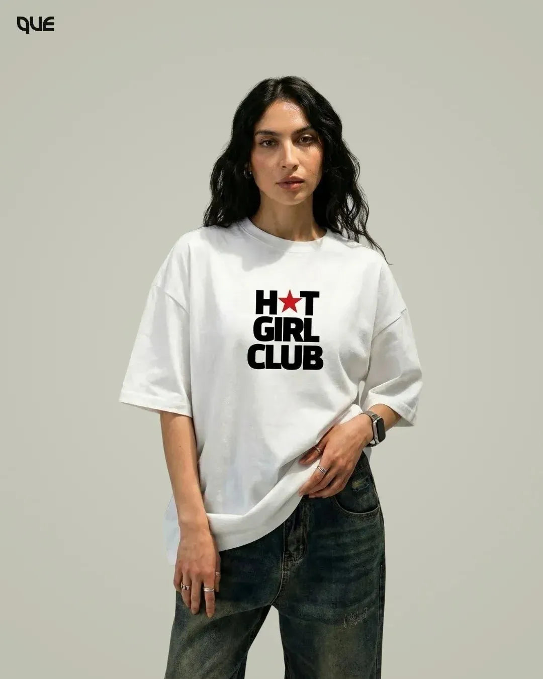 TEXT GRAPHIC OVERSIZED T-SHIRT
