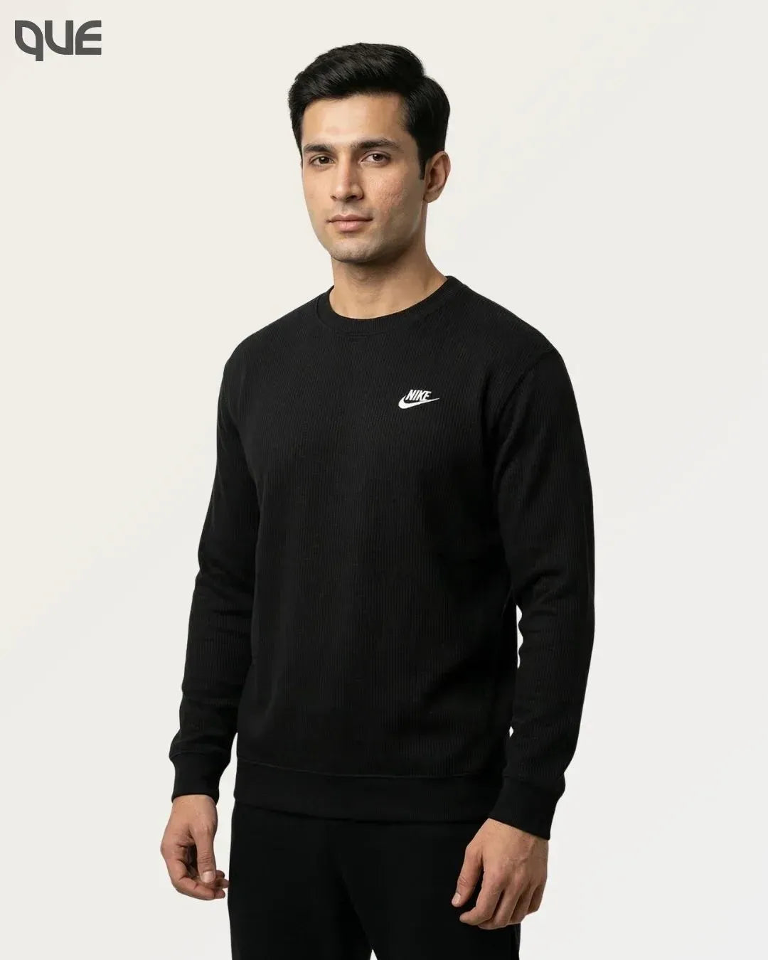 MATTE BLACK SLIM-FIT SWEATSHIRT