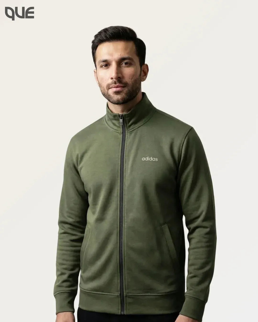 OLIVE GREEN TRAINING ZIPPER FOR MEN