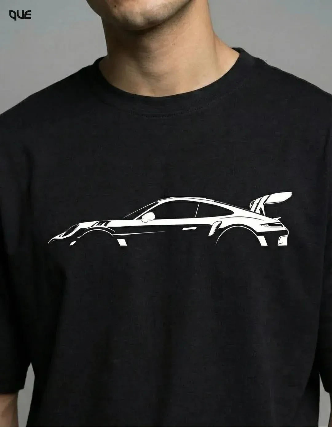 CAR GRAPHIC DOWN SHOULDER T-SHIRT