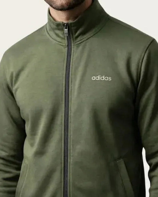 OLIVE GREEN TRAINING ZIPPER FOR MEN